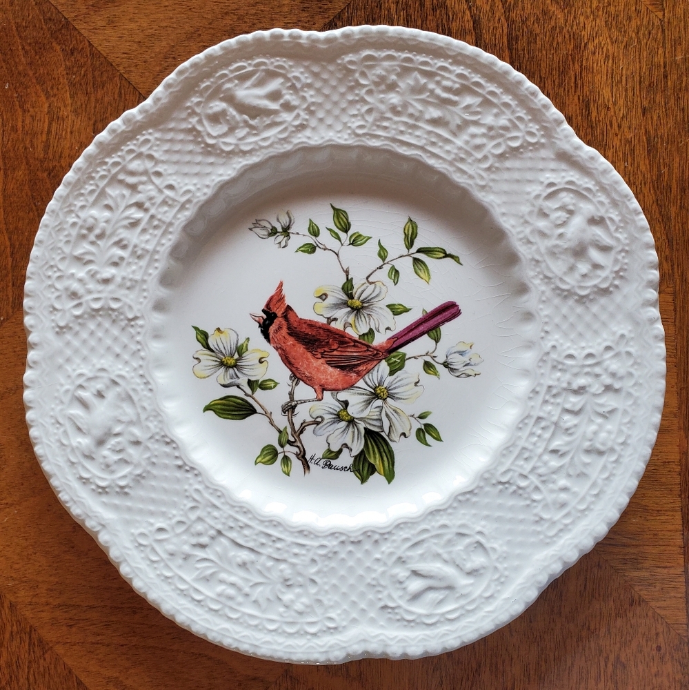 Vintage | Royal Cauldon Ironstone Aviary 8" Cardinal Plate